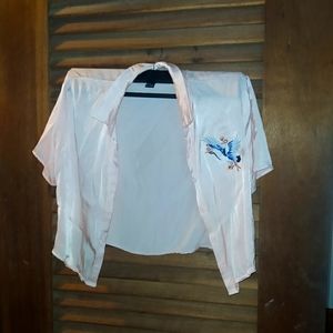 Summer Sale Forever21 M Embroidered pink b blouse